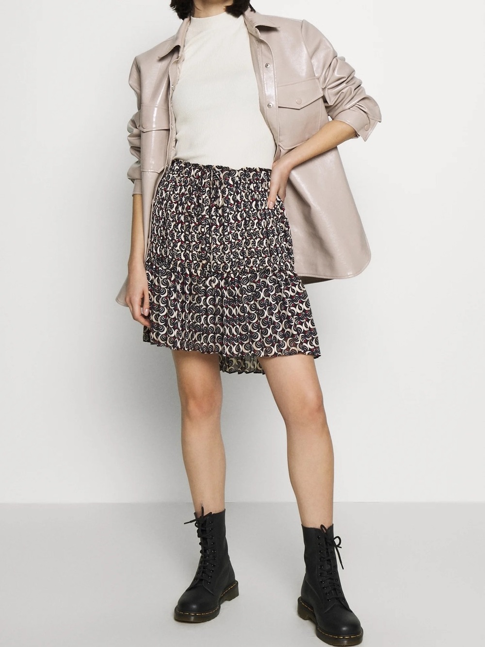 Scotch & Soda Pleated Pull On Printed Skirt Small